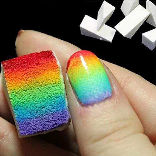 kuou 40pcs Nail Art Sponges, Triangle Make Up Sponges Cosmetic Sponge Wedges, Triangle Shape Makeup Foundation Beauty Tool