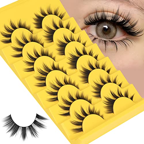 False Eyelashes Natural Cosplay Lashes Doll Anime Japanese Faux Mink Lashes Pack Spiky Manga Fake Eyelashes Wispy Long Thick Ruffle Fake Eye Lash