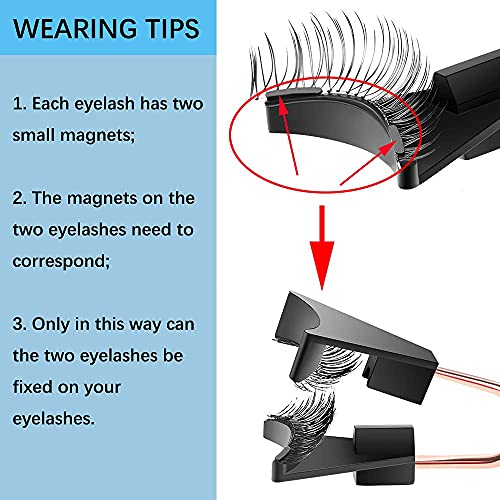 Onewly Magnetic Eyelashes - 16 Pieces False Eyelashes No Glue and Eyeliner Needed - Magnetic Eyelashes Natural Look - Eyelash Extension Kit
