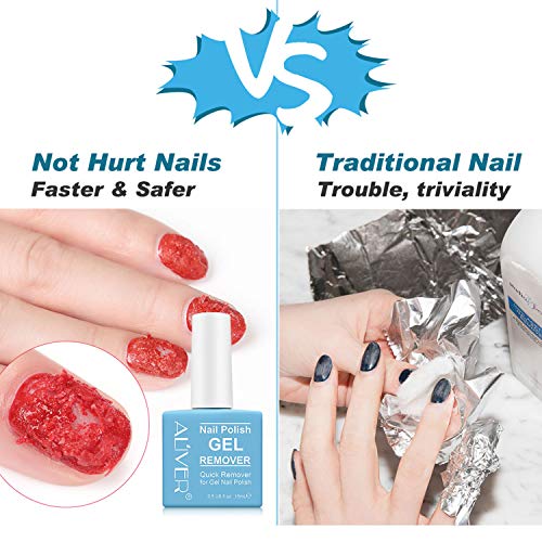 2 Pack Gel Nail Polish Remover, Gel Polish Remover, Professional Removes Soak-Off Gel Nail Polish in 3-5 Minutes, Easily & Quickly, Don't Hurt Yo