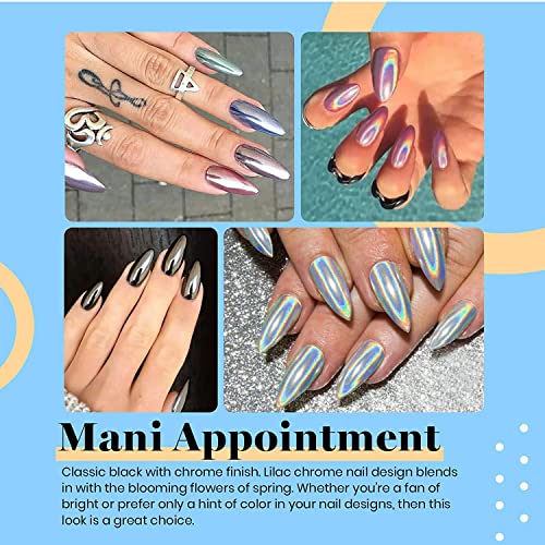 Beetles Chrome Nail Powder Kit Black White Colors Gel Polish Mirror Effect Holographic Aurora Iridescent Pearlescent Manicure Art Decoration Glit