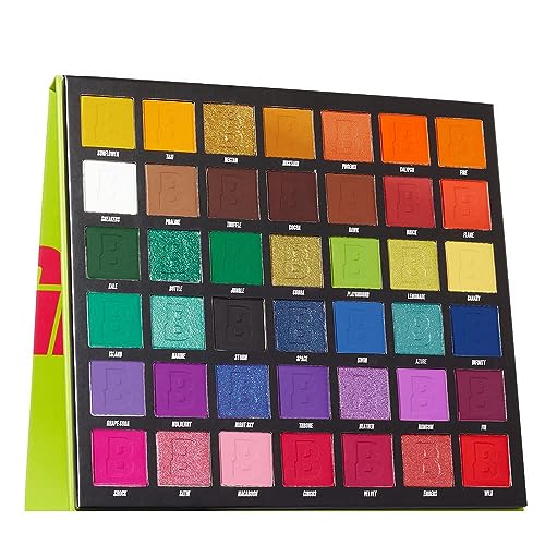 BEAUTY BAY Bright Matte 42 Shade Eyeshadow Palette - Intense Pigment & Long-Lasting Eye Make-Up, Eye Shadow Shades in Pinks, Blues, Greens, Yello
