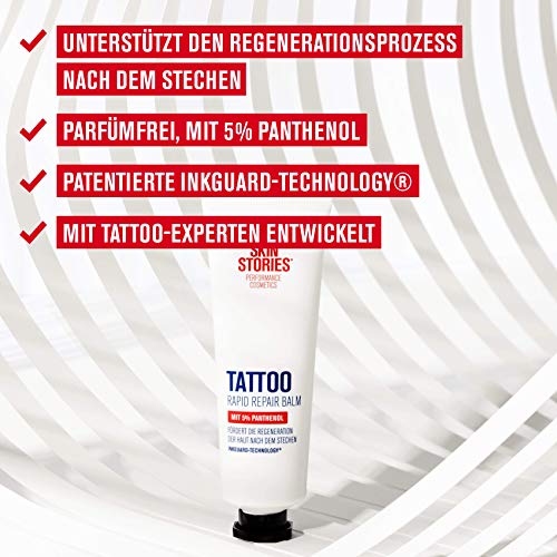 SKIN STORIES Rapid Repair Balm (1 x 50 ml), soothing after tattoo cream with panthenol, tattoo care to promote regeneration from day 4 after tatt