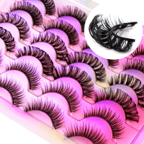 Leipple False Eyelashes 20 Pairs - Professional Reusable 3D Mink Lashes - Natural Waterproof Thick Fluffy Fake Eyelashes Faux Mink Eyelashes (4 S
