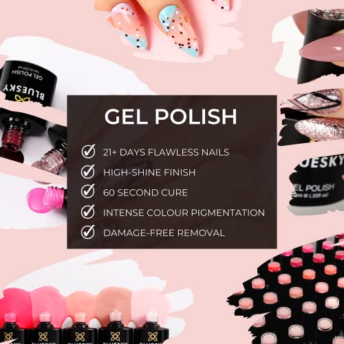 Bluesky Gel Nail Polish, Pink Glow A097, Coral, Light, Pink, Long Lasting, Chip Resistant, 10 ml (Requires Drying Under UV LED Lamp)