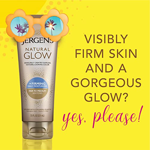 Jergens Natural Glow +FIRMING Daily Moisturizer for Body, Fair to Medium Skin Tones, 7.5 Ounces