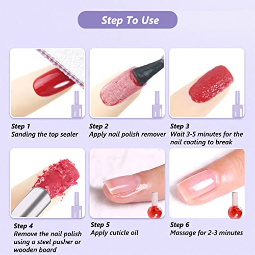 Gel Nail Polish Remover, 12Ml Nail Polish Remover Quick & Easy Remove Gel Polish Remover, Quick Removal No Harm, Soaking Or Wrapping No Need For