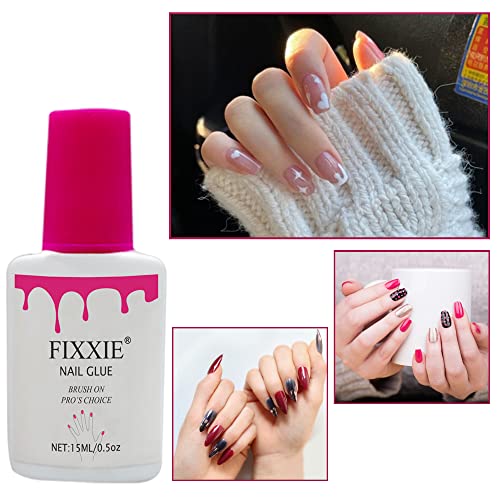Extra Strong Nail Glue (15 Gram X 1 Bottle) With Brush For Acrylic Tips Extra Strong Nail Glue For Stick On Fake Nails