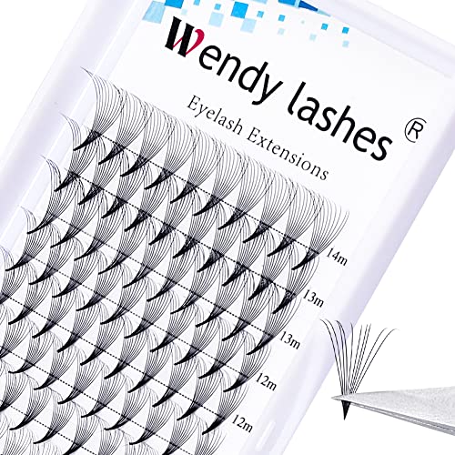 Pre Made Fan Eyelash Extensions 10D 0.07mm D Curl Mixed Length 8-14mm Premade Fans Eyelash Extension Middle Tap Premade Russian Volume Lashes Ext