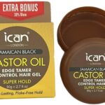 ican London Jamaican Black Castor Oil Edge Control Hair Gel Super Hold 80g