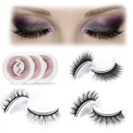 Reusable Self Adhesive Eyelashes 3 pairs Reusable eyelashes natural Without Glue - Natural, dense, curling, Self Adhesive Fake Eyelashes, Add Ins