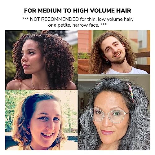 DONGTATA Curly Hairband Thick Headband for Women Plastic Hair Hoop Hairband Fashion Square Shaped Hinged Curly Thick Hair like Sunglasses