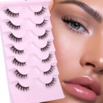 ALICE Half Lashes 3/4 False Eyelashes Natural Looking Cat Eye Lashes Fluffy Wispy Lashes Pack Corner Accent Eye Makeup DIY Clusters Lashes 7 Pair