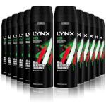 12 Pack of 200ml Lynx Africa Men's Fragrance, Aluminium Free Masculine Body Spray Deodorant, Fresh And Long Lasting Odour Protection, Large 2 Mon