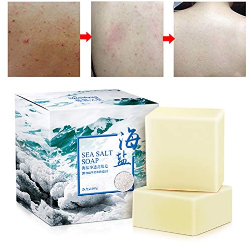 Allbestaye Mite Remove Soap Facial Soap Rich In Sea Salt Quickly Mites Repair Nourish Cleansing (1PC)