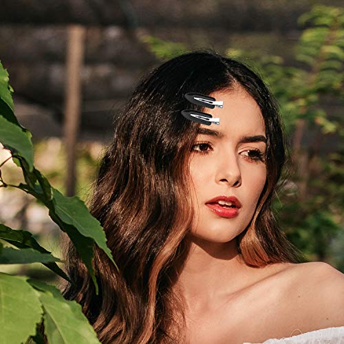 SAVITA 8Pcs No Bend Hair Clips, No Crease Curl Pin Clips Hair Clips Barrettes for Hair Styling, Face Washing, Makeup Application (Black)