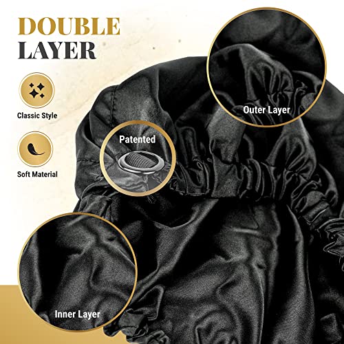 Mavenchy Adjustable Silk Bonnet for Curly Hair 34cm Diameter - Perfect to All Hair Lengths - 1pc Premium Quality Double Layered Non-Bleeding Hair