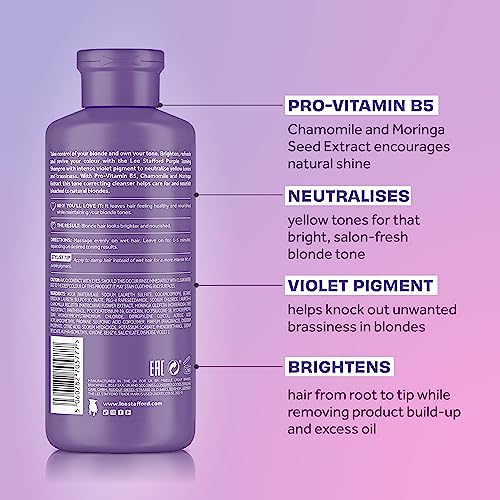 Lee Stafford Bleach Blondes Purple Toning Shampoo | A Weekly Toning Purple Shampoo for Blonde Hair Cleansing