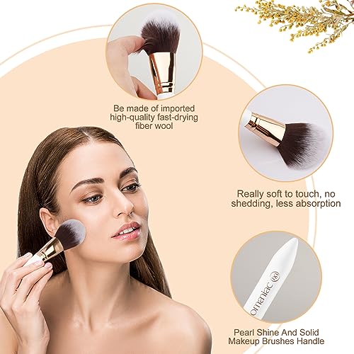 OMANIAC® Professional Makeup Brushes Set (12Pcs), Pearl Flash Handles, Comfortable To Hold And Easy To Use. Full Face Travel Make up Brushes Set