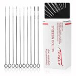 ATOMUS 100Pcs Disposable Tattoo Needles Mixed 3RL 5RL 7RL 9RL 3RS 5RS 7RS 9RS 5M1 7M1 Sterilized tattoo shader liner needles Set Stainless Steel