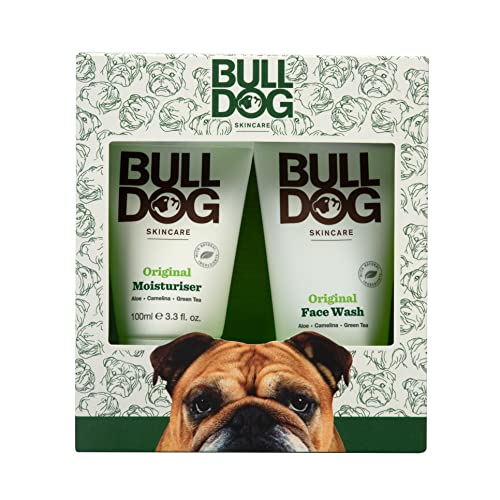 Bulldog Skincare - Sensitive Skincare Duo, Gift Set for Men (x1 Sensitive Moisturiser 100 ml, x1 Sensitive Face Wash 150 ml)