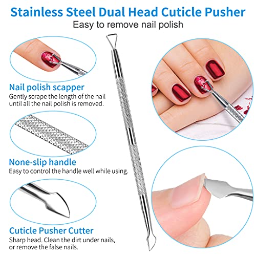 Gel Nail Remover Kit, MORGLES 10PCS Nail Clips Gel Nail Remover Clips 300Pcs Nail Wipe Cotton Pads Nail Files 100/180 Glass Nail Shiner with Cuti