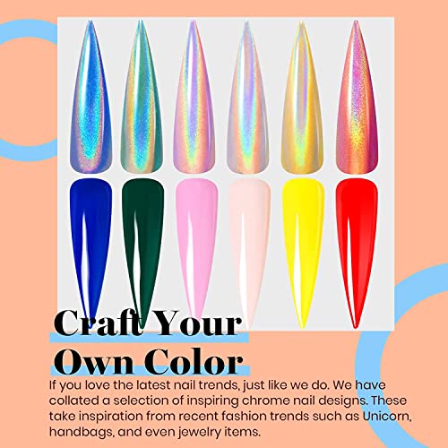 Beetles Chrome Nail Powder Kit Black White Colors Gel Polish Mirror Effect Holographic Aurora Iridescent Pearlescent Manicure Art Decoration Glit