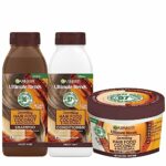 Garnier Nourishing and Smoothing Coconut Hair Food Shampoo, Conditioner and Mask Set, For Dry and Frizzy Hair