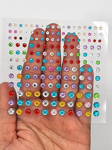 Rhinestone Face Gems Stickers, 5 Sheets for Eyes Face Body Nail, Rhinetone Face Gems, Nail gems, Nail Gems Rhinestone, Face Jewels Rhinestone for