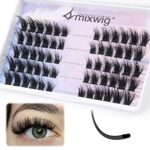 Cluster Lashes Fluffy D Curl Cat Eye Lashes Dramatic Faux Mink Eyelashes Extensions Nartual look Individual Lashes DIY at Home 6D Volume False Ey
