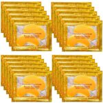 21 Pairs Gold Eye Mask Collagen Eye Gel Pads Under Eye Mask for Puffiness and Dark Circle Under Eye Patches for Women and Men, 24k Gold (21 Pairs
