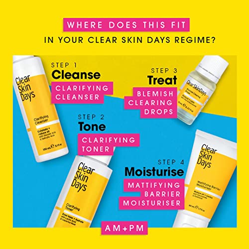 Clear Skin Days 2% Niacinamide, 2% Salicylic Acid, & 1% Zinc Spot, Pimple & Acne Treatment - Blemish Clearing Drops - Reduce Breakouts, Calm and
