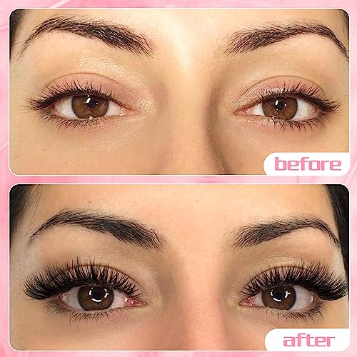 DIY Lash Extension Kit Lash Clusters Individual Eyelash Extension Kit with 3 in 1 Lash Bond and Seal and Remover and Lash Tweezers Applicator, 8-