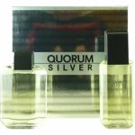 Quorum Silver by Antonio Puig for Men 2 Pc. Gift Set ( Eau De Toilette Spray 100 ml + After Shave Lotion 100 ml )