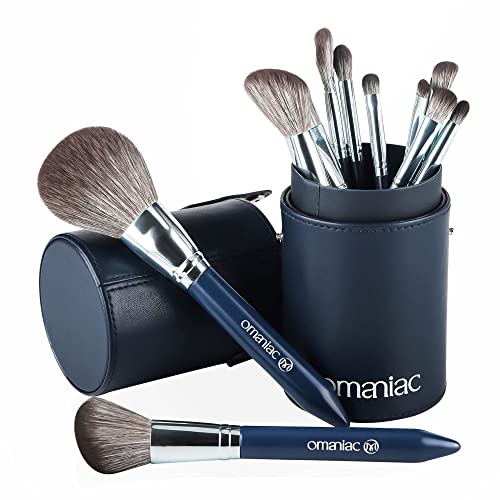 OMANIAC® Professional Makeup Brushes Set (12Pcs), Pearl Flash Handles, Comfortable To Hold And Easy To Use. Full Face Travel Make up Brushes Set