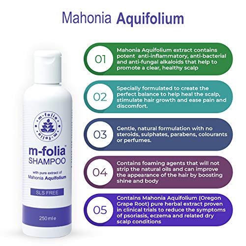 M-FOLIA Psoriasis Shampoo 250ml. Specially Formulated to help Rejuvenate, Soothe and Clear the Scalp 250ml