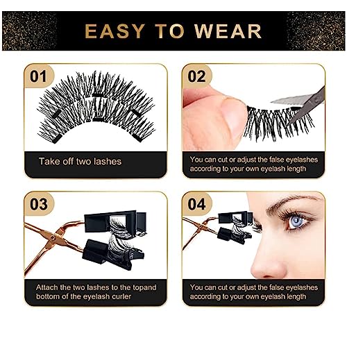 Onewly Magnetic Eyelashes - 16 Pieces False Eyelashes No Glue and Eyeliner Needed - Magnetic Eyelashes Natural Look - Eyelash Extension Kit