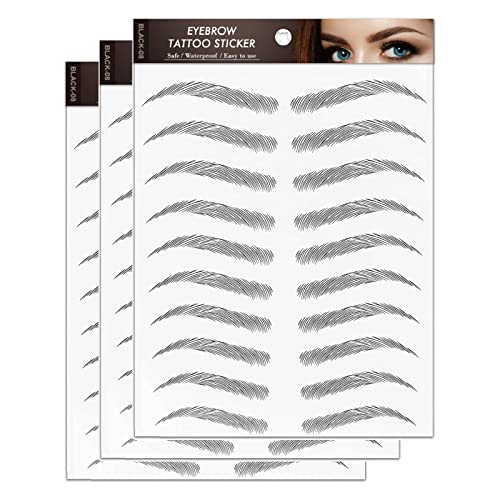 Eyebrow Tattoo Peel Off, 30 Pairs Stick on Eyebrows Stickers, Hair-Like Realistic Waterproof Transfers Fake Eyebrow Shaping Tattoo Longer Lasting