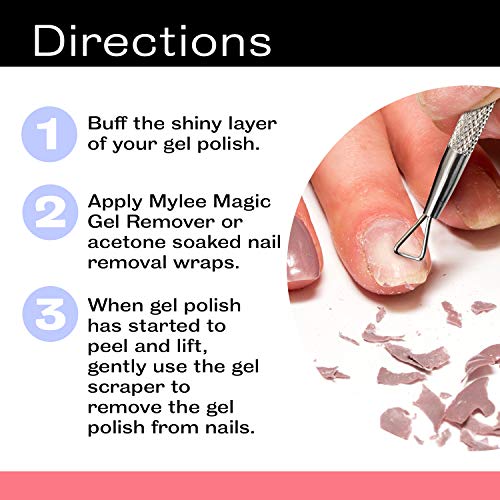 Mylee Gel Polish Scraper – Professional Nail Tool for Removing UV Manicure Treatment – Stainless Steel Metal Prep Remover Pusher for Easy Surface