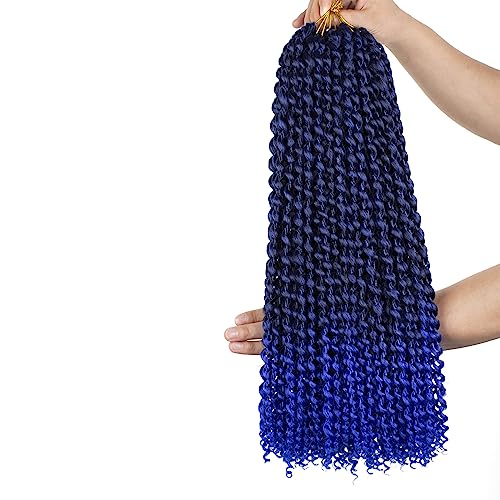 Leeven 7 Packs Water Wave Braiding Hair for Butterfly Faux Locs 24 Inch Long Water Wave Crochet Hair Hot Water Setting Passion Twists Braiding Ha