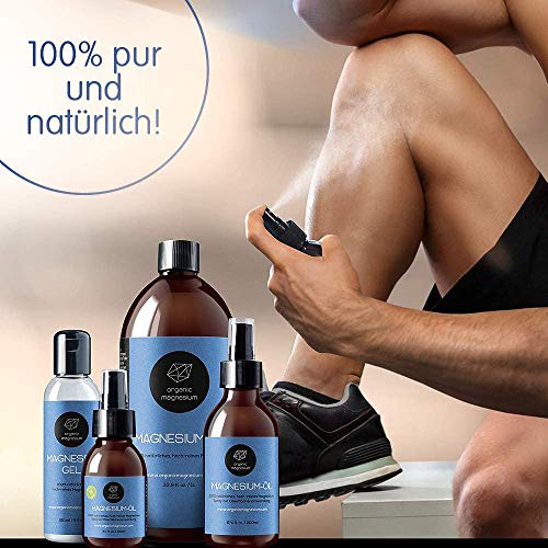 Organic Magnesium Zechstein Oil Spray - 1000ml + 100ml | 100% Natural Ultra Pure Magnesium Oil from Organic Magnesium | Perfect for Sports & Musc