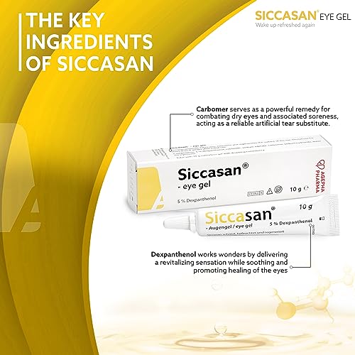 Siccasan Intensive Dry Eye Gel with Carbomer and Dexpanthenol | Corneal Gel & Eye Lubricant | Eye Gel for Dry Eyes| Relief Against Irritated and