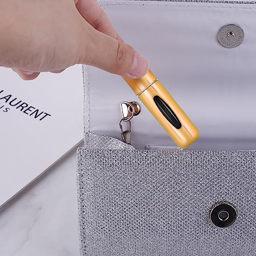 Bewudy 5 Pcs Travel Perfume Refillable Atomizer Container, 5 ml Portable Mini Refillable Perfume Atomizer Bottle Refillable Spray