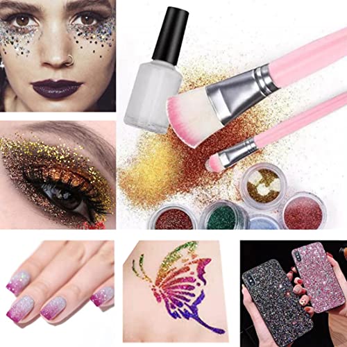 Glitter Tattoos Kit,Glitter Temporary Tattoo Set for Adult Kids,24 Colors Glitter Tattoos Kit,187 Stencils,Flash Body Nail Glitter Art Paint Make