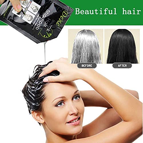 Black Hair Shampoo-Dexe Black Hair Shampoo for Natural Hair,Temporary Instant Hair Dye Maintain for Men and Women Black Color/Easy to Use/Last 30