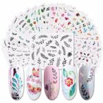 Nail Art Stickers 29 Sheets Cyalean Art Nail Stickers Self Adhesive Summer Nail Decals Water Transfer Flamingo Leaves Cactus Decals for Women Gir