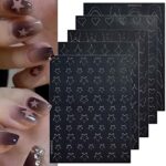 JMEOWIO 12 Sheets Butterfly Flower Nail Stencils Nail Art Stickers Decals Self-Adhesive Star Moon Letter Number Nail Supplies Nail Art Design Dec