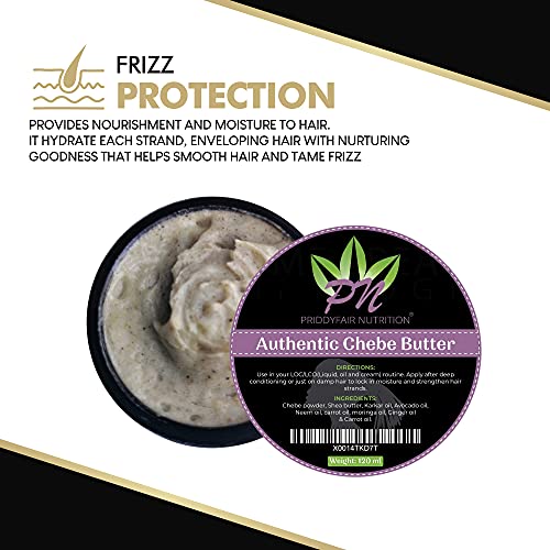 Chebe Hair Butter 120g Made with Organic Shea Butter, Natural Hair Oils & Chebe Powder | Hair Growth Retention Cream for Split Ends Afro Hair But