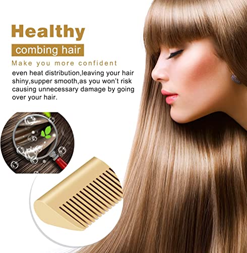 Electric Hot Comb, Hair Straightener for Wig, 3 Grades Temperature Straightening Brush for Thick Afro Hair, Beard, Hot Anti-Scald Portable Curlin