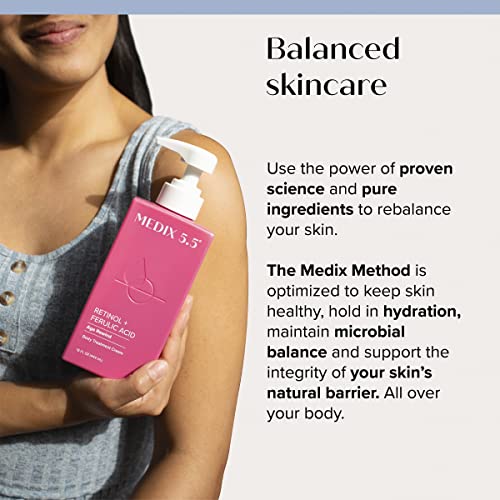 Medix 5.5 Retinol Cream with Ferulic Acid Anti-Sagging Treatment. Targets Crepey Wrinkles and Sun Damaged Skin. Anti-Aging Cream Infused With Bla